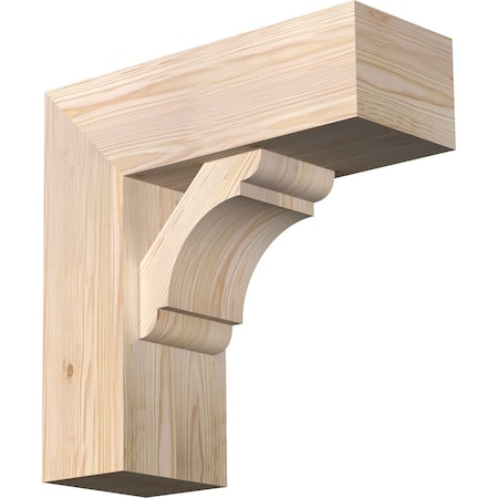 Ekena Millwork Olympic Block Smooth Bracket w/ Offset Brace, Douglas Fir, 7 1/2"W x 20"D x 20"H BKT0806X20X20OLY05SDF